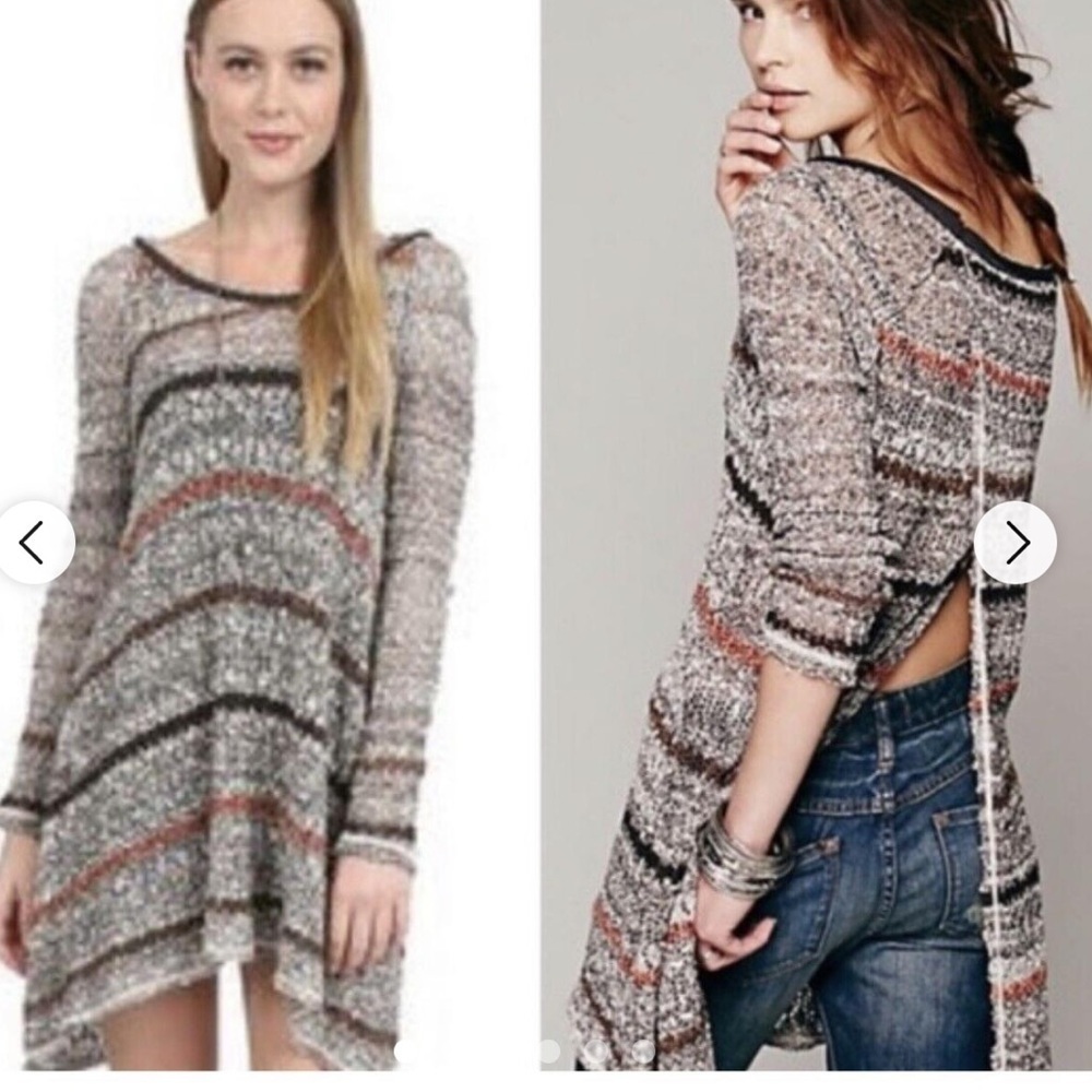 Free People striped sweater dress long sleeve size SP